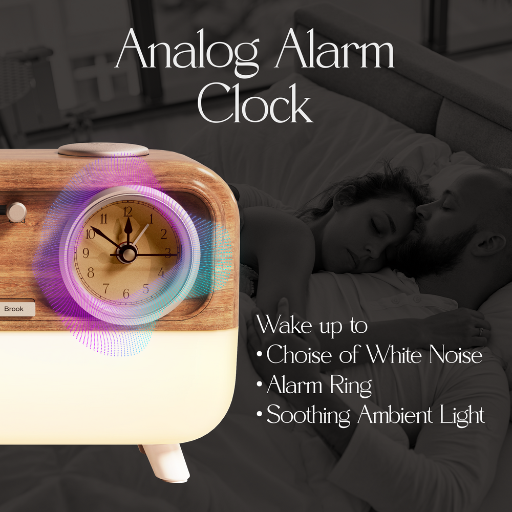 sound machine with alarm clock, ambient light, and white noise