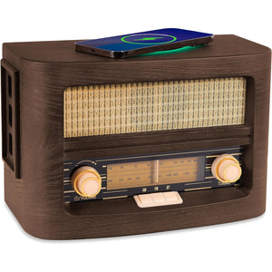 Fuse Vint Vintage Retro AM/FM Radio with Bluetooth and Wireless Charging