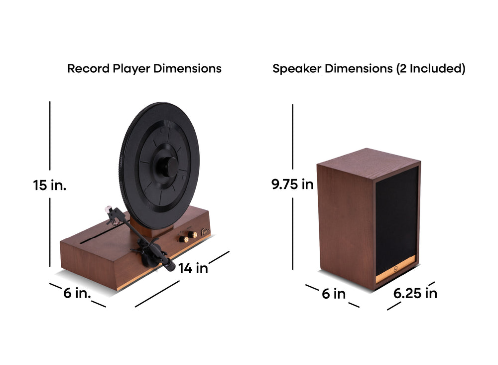 vertical record player with separate speakers