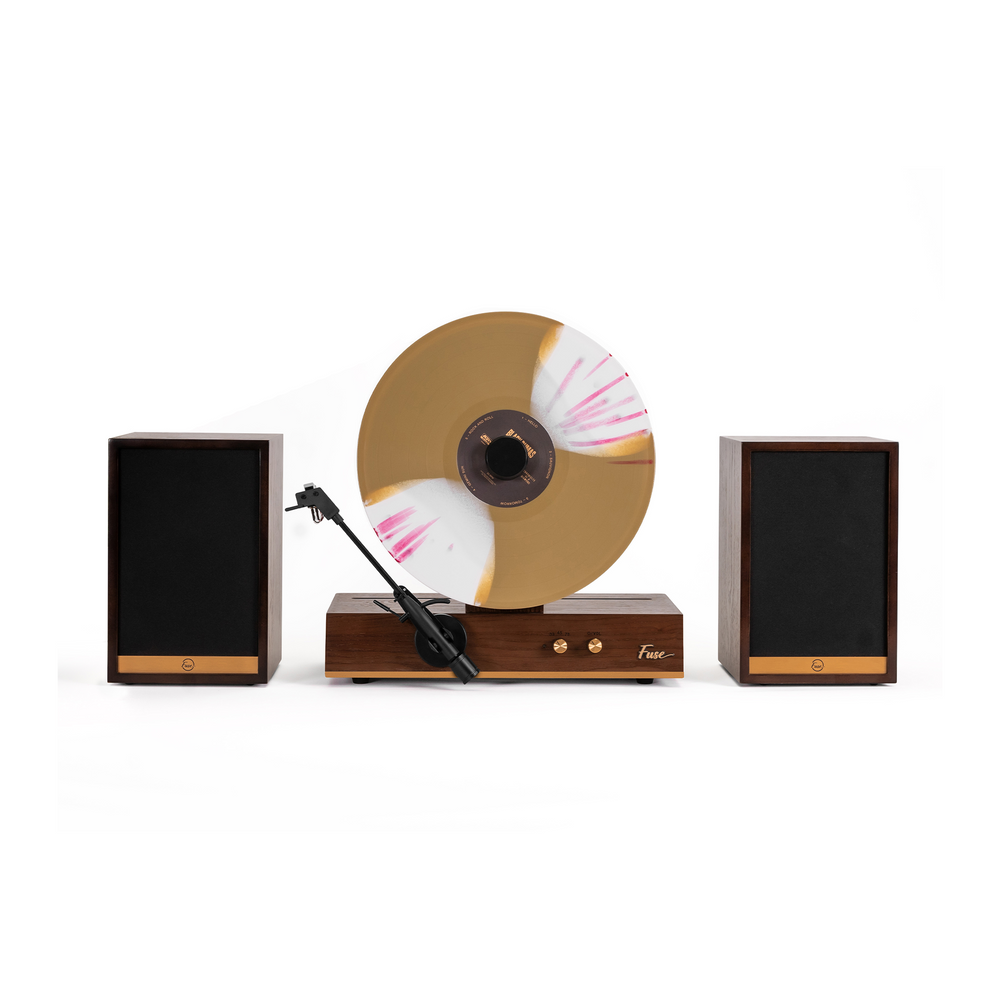Giradischi Verticale Fuse Con Altoparlanti Integrati – Lettore Vinile Mid-Century Modern Con Bluetooth, Radio FM E Design Salvaspazio
