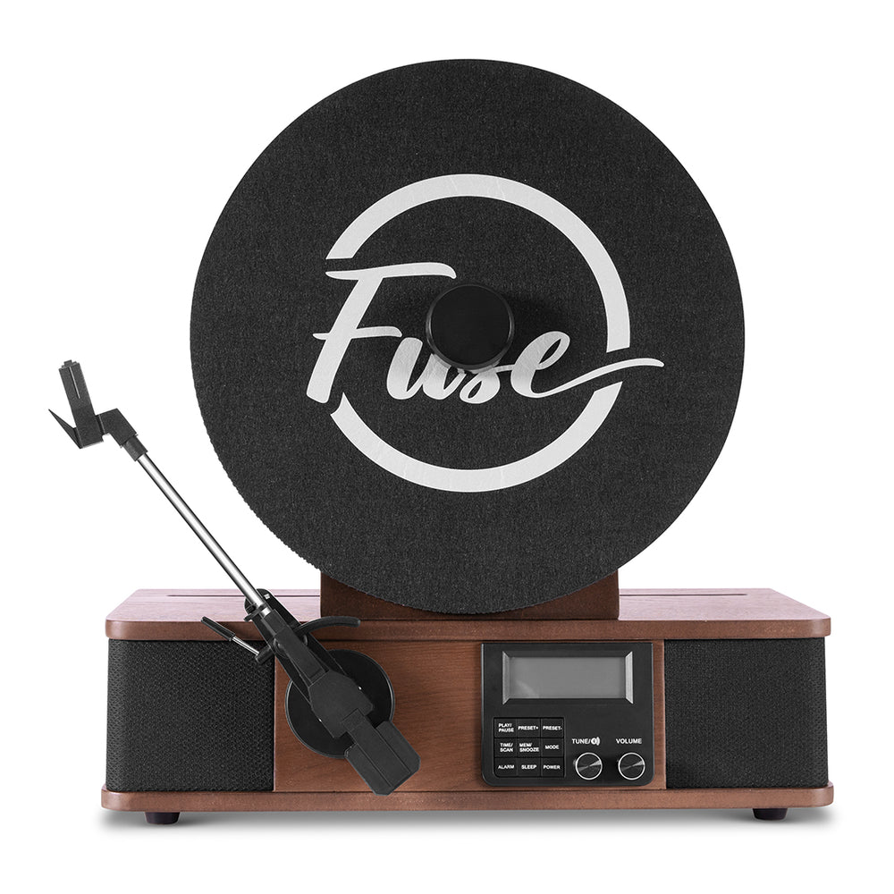 Fuse Wrap Vertical Vinyl Record Player with Bluetooth and FM Radio